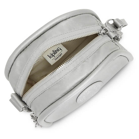 Torba Crossbody Kipling Jesper Metallic Srebrne | PL 2032ZU